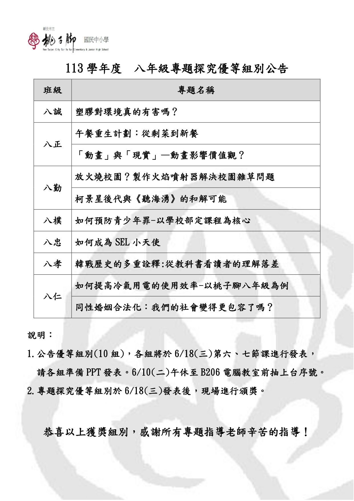 獲獎公告