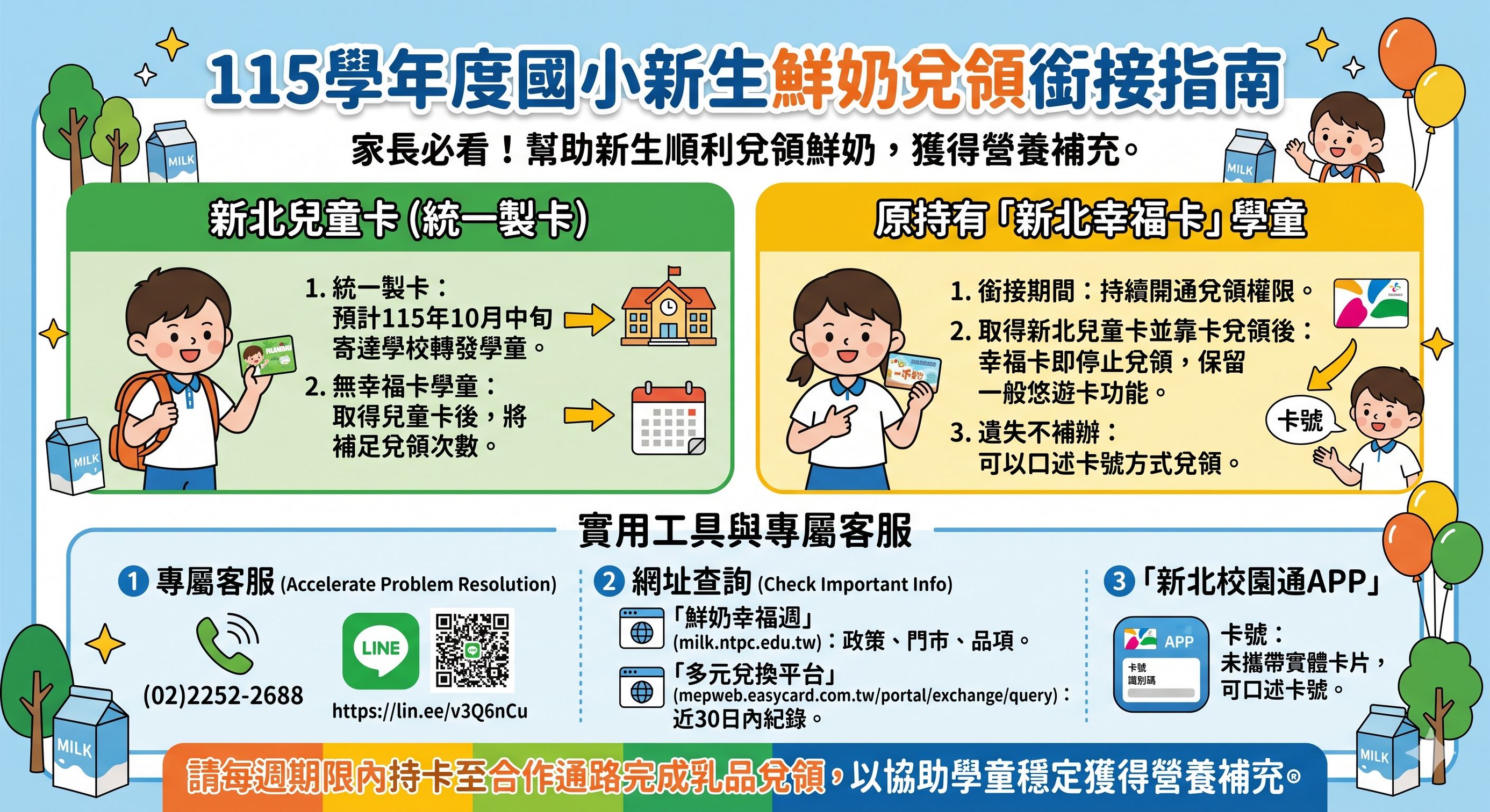 小一新生銜接鮮奶兌領指南