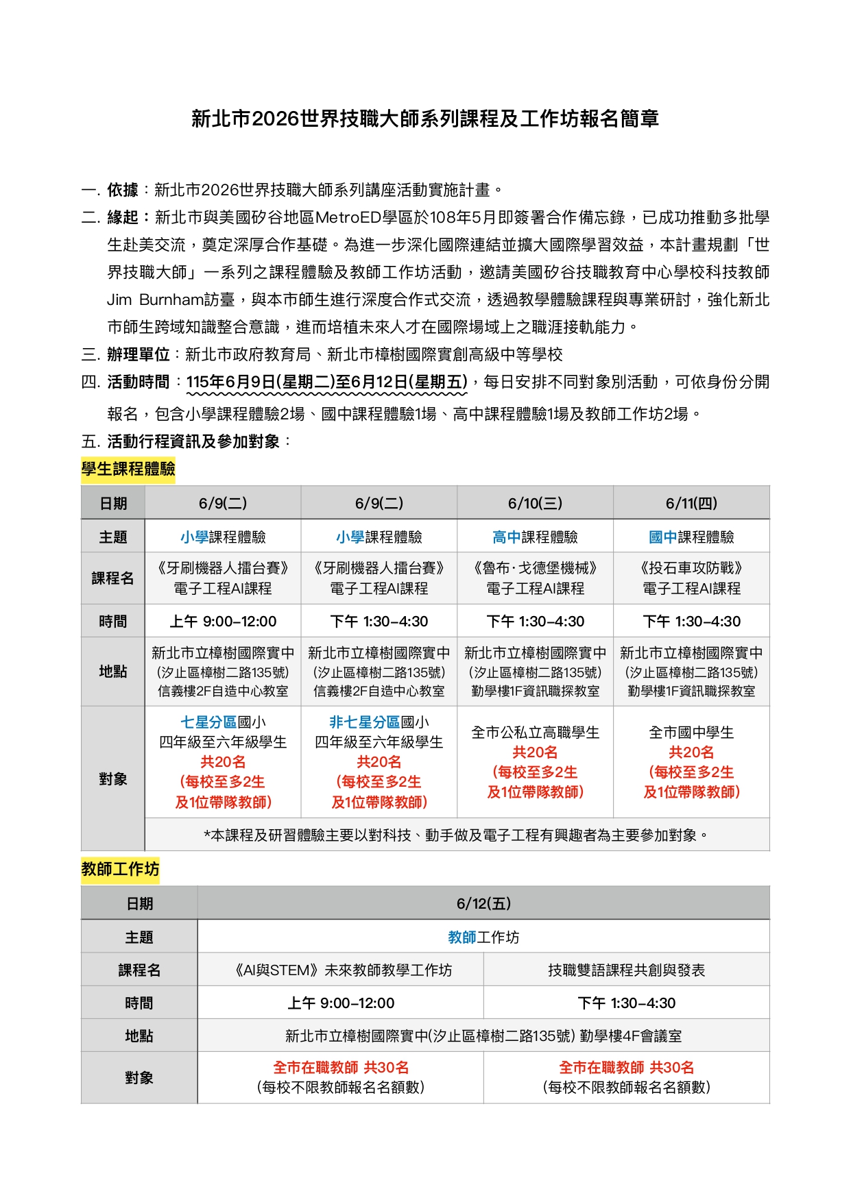 新北市2026世界科技大師講座系列活動